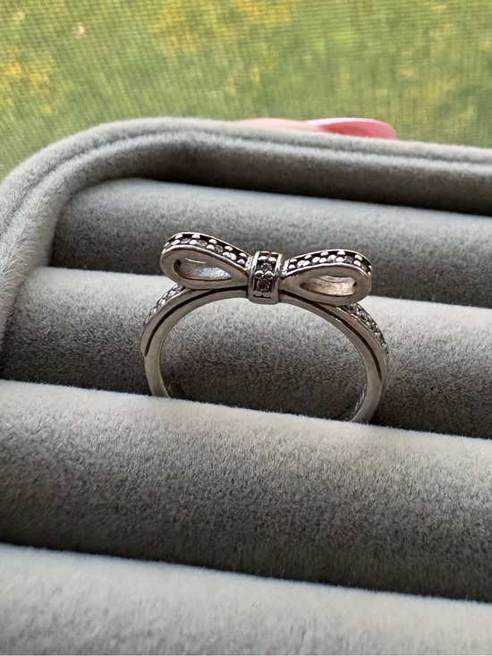 Pandora Jewelry - Pandora Sterling Silver Bow Ring CZ Pave size 6